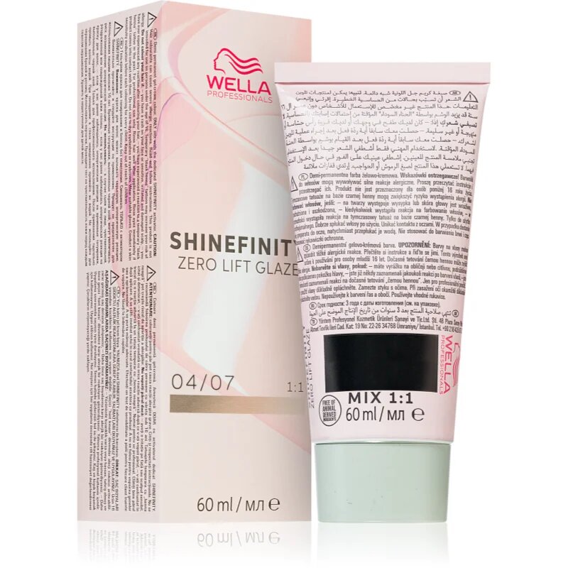 Wella Professionals Shinefinity Zero Lift Glaze vopsea de păr demipermanentă culoare 04/07 - Bitter Chocolate 60 ml