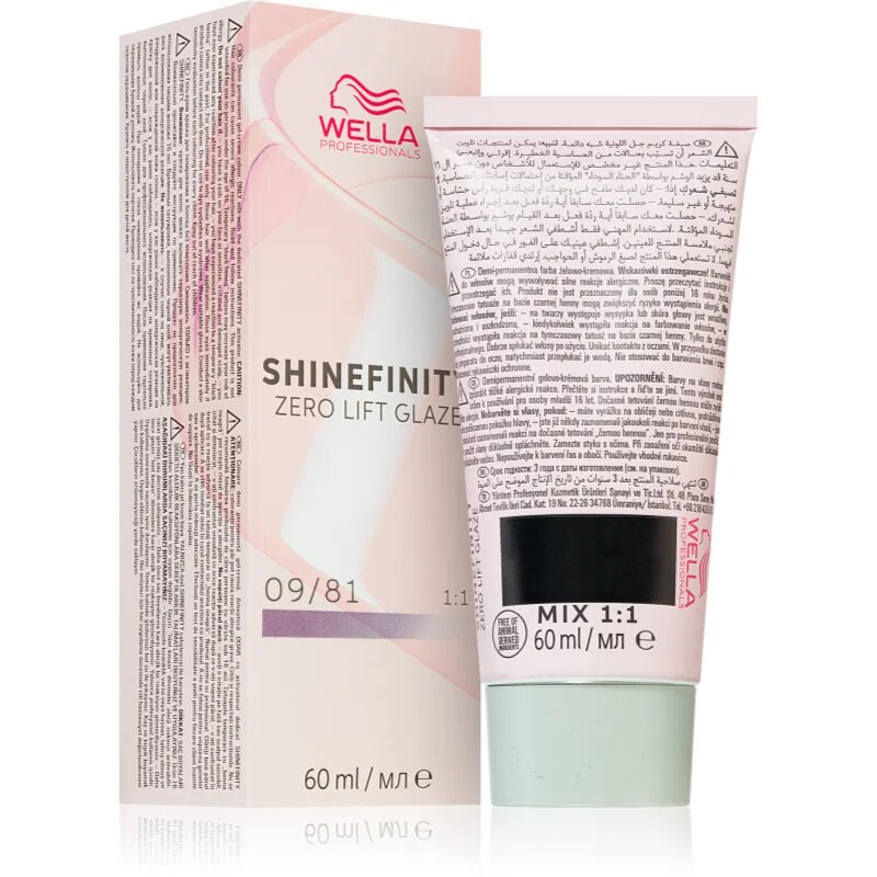 Wella Professionals Shinefinity Zero Lift Glaze vopsea de păr demipermanentă culoare 09/81 - Platinum Opal 60 ml