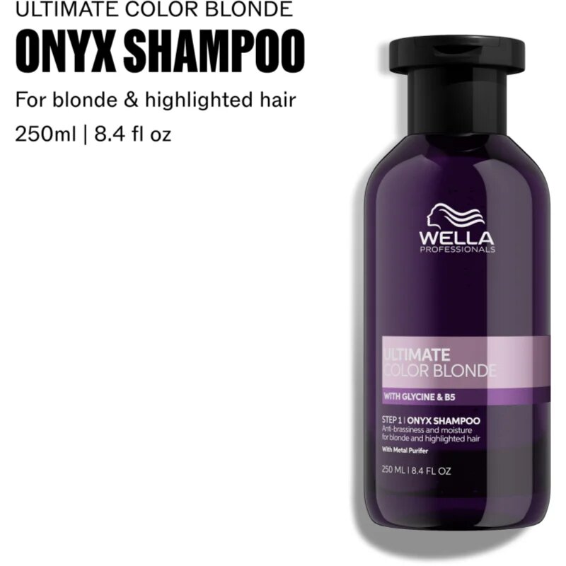 Wella Professionals Ultimate Color Blonde Shampoo șampon pentru neutralizarea tonurilor de galben pentru iluminarea părului sau pentru părul cu șuvițe