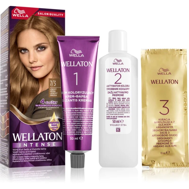 Wella ton Intense Culoare permanenta pentru par cu ulei de argan culoare 7/3 Hazelnut 1 buc