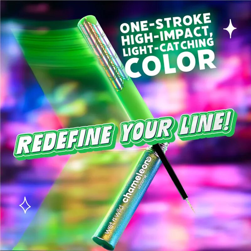 Wet n Wild Chameleon Chrome Liquid Eyeliner creion cosmetic holografic pentru ochi culoare Astro Pulse 2.7 ml