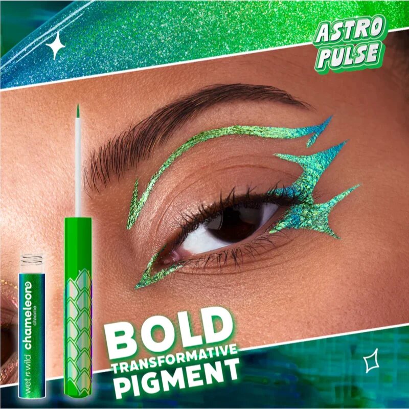 Wet n Wild Chameleon Chrome Liquid Eyeliner creion cosmetic holografic pentru ochi culoare Astro Pulse 2.7 ml