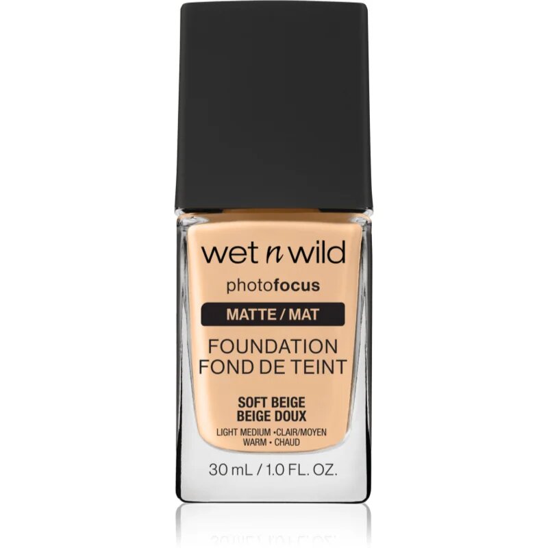 Wet n Wild PhotoFocus Make-up lichid matifiant culoare Soft Beige 30 ml