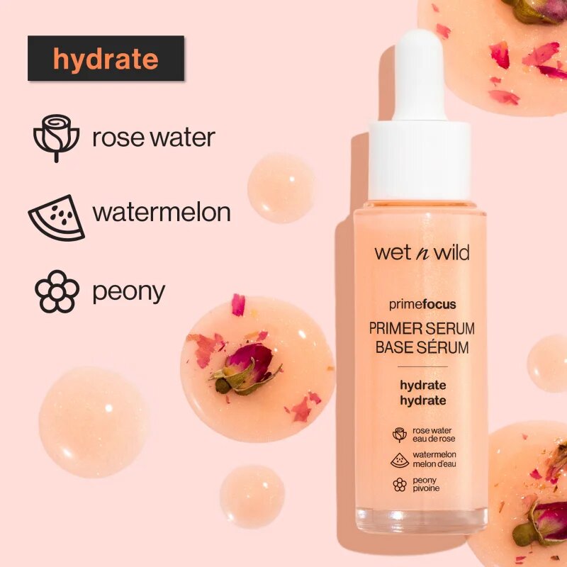 Wet n Wild PrimeFocus Hydrate Fundatia serului lucios cu efect de hidratare 30 ml