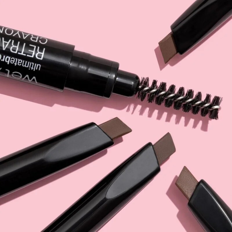 Wet n Wild Ultimate Brow creion dermatograf cu două capete pentru sprâncene cu pensula culoare Taupe 0.2 g