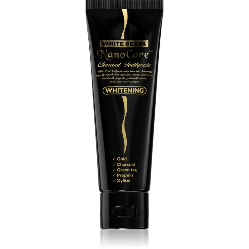 White Pearl NanoCare Whitening pastă de dinți cu nanoparticule de aur și carbon activat 100 g