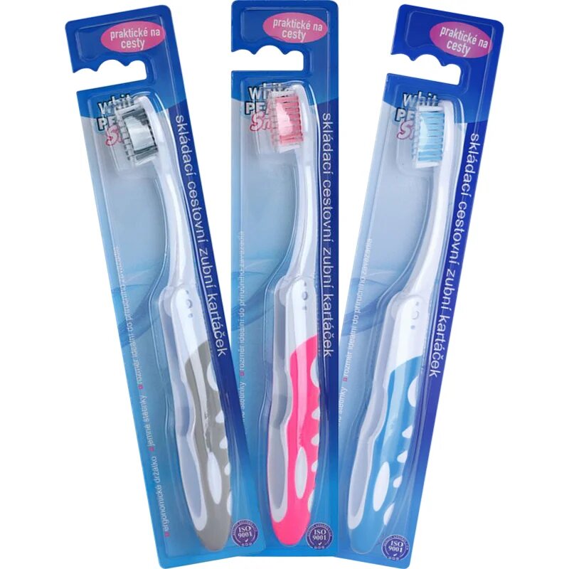 White Pearl Smile periuta de dinti pliabila pentru calatorii 1 buc