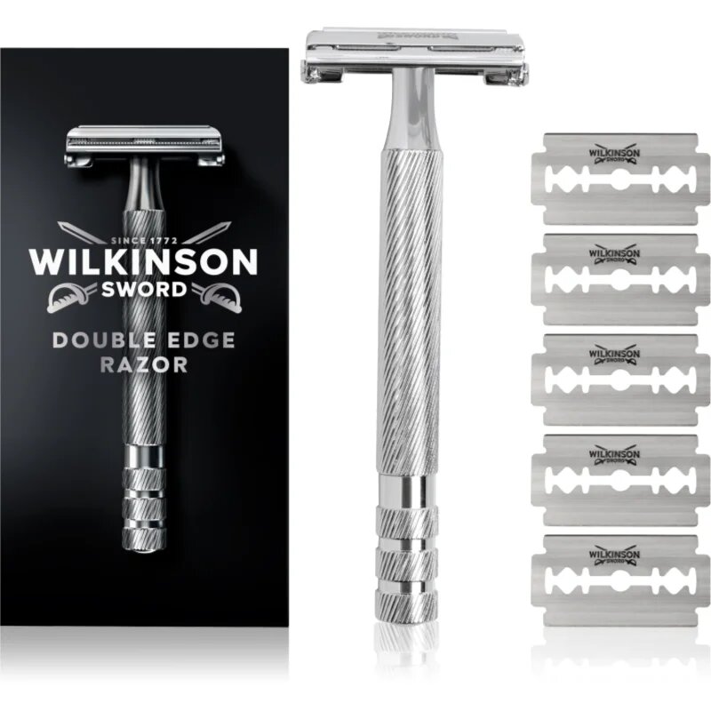 Wilkinson Sword Barber's Style Double Edge Aparat de ras + rezervă lame 5 pc
