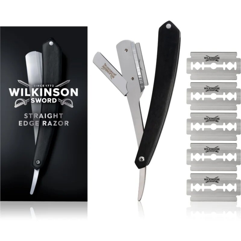 Wilkinson Sword Barber's Style Straight Edge brici pentru bărbierit clasic + lame de rezervă