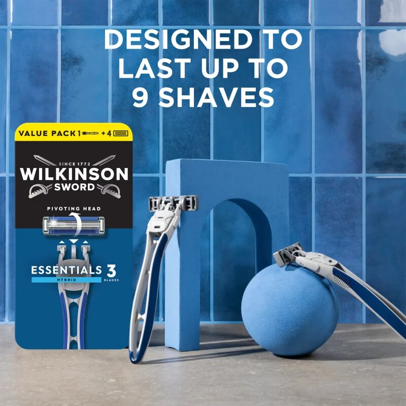 Wilkinson Sword Essentials 3 Hybrid aparat de ras + rezervă 4 pc