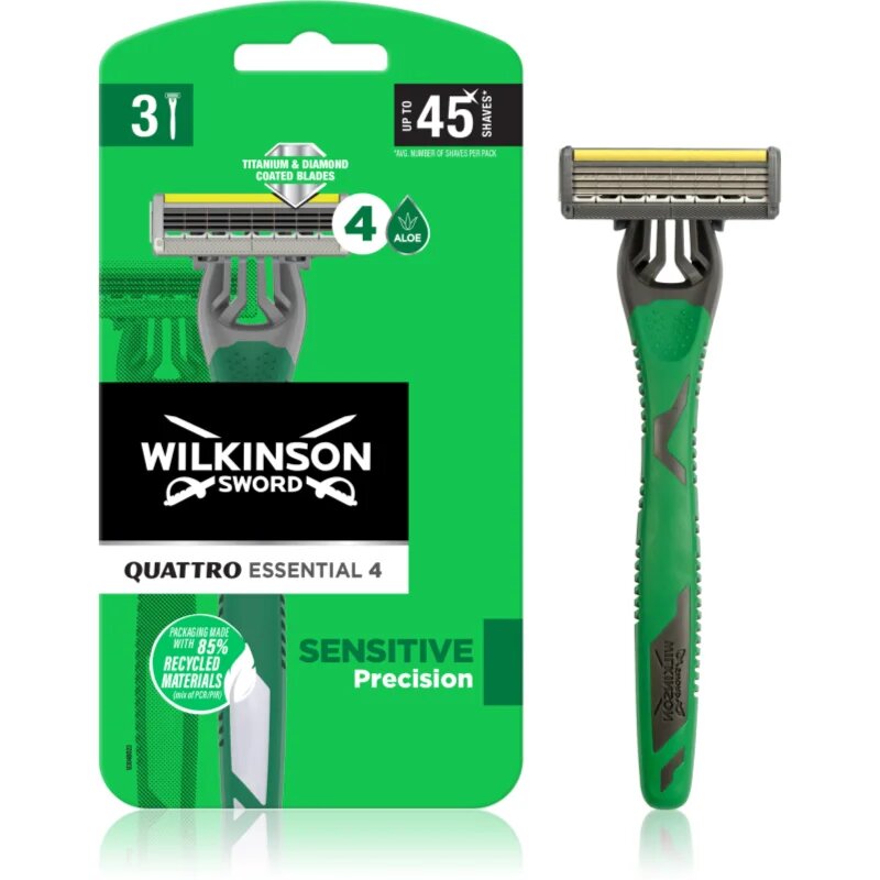 Wilkinson Sword Quattro Essential 4 Sensitive Precision aparat de ras de unică folosință 3 buc