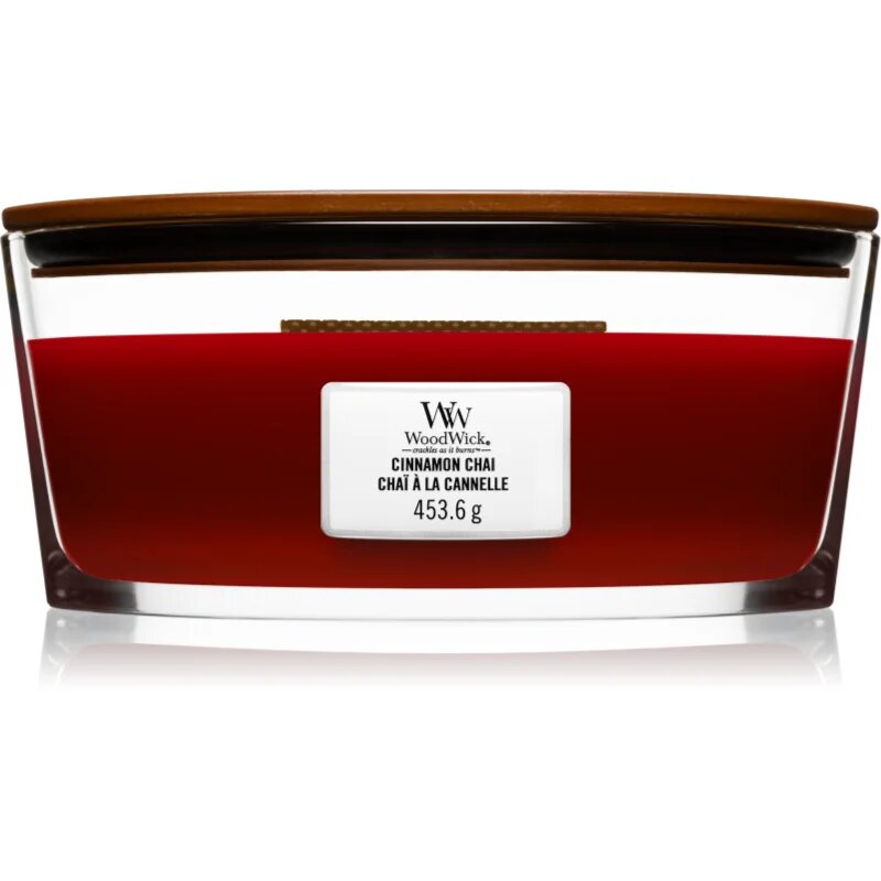 Woodwick Cinnamon Chai lumânare parfumată cu fitil din lemn (hearthwick) 453 g