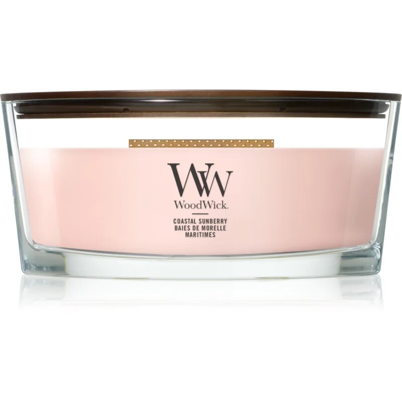 Woodwick Coastal Sunberry lumânare parfumată cu fitil din lemn 453.6 g