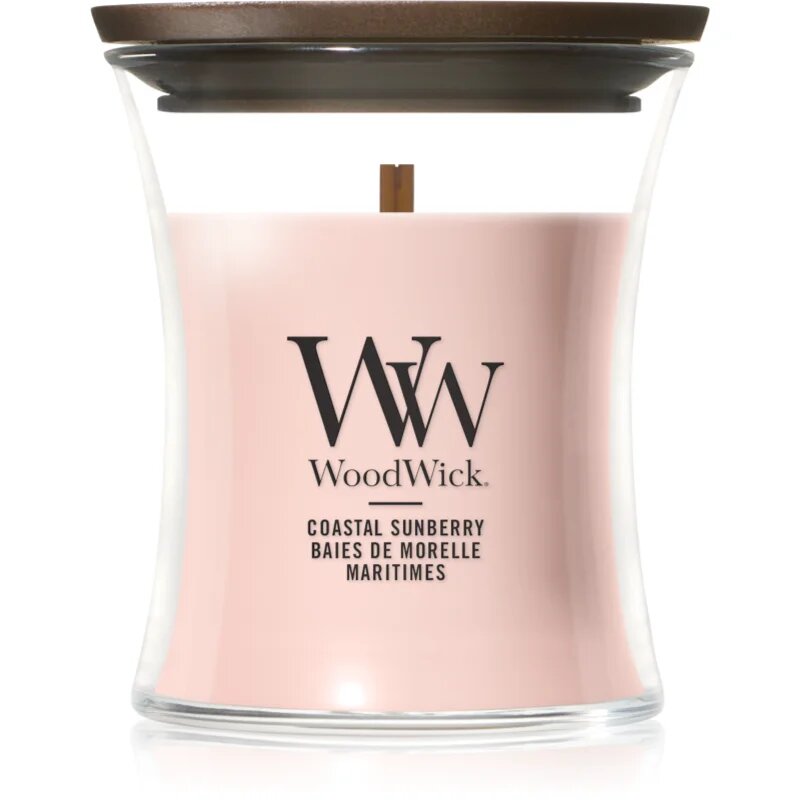 Woodwick Coastal Sunberry lumânare parfumată cu fitil din lemn 85 g