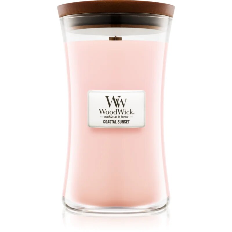 Woodwick Coastal Sunset lumânare parfumată cu fitil din lemn 609.5 g