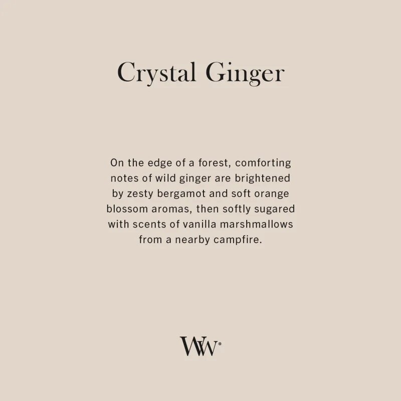Woodwick Crystal Ginger lumânare parfumată cu fitil din lemn 610 g