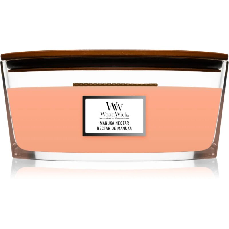 Woodwick Manuka Nectar lumânare parfumată cu fitil din lemn (hearthwick) 4536 g