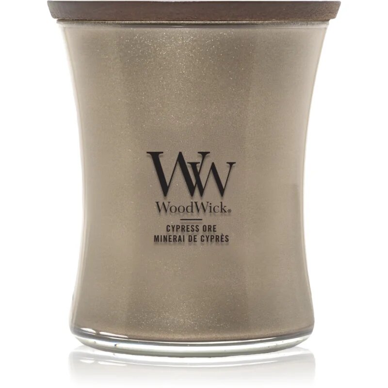 Woodwick Precious Metals Cypress Ore lumânare parfumată 275 g