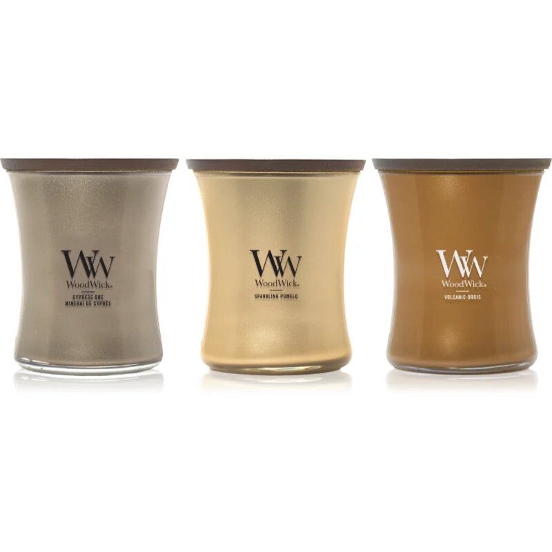 Woodwick Precious Metals Trio Pack set cadou
