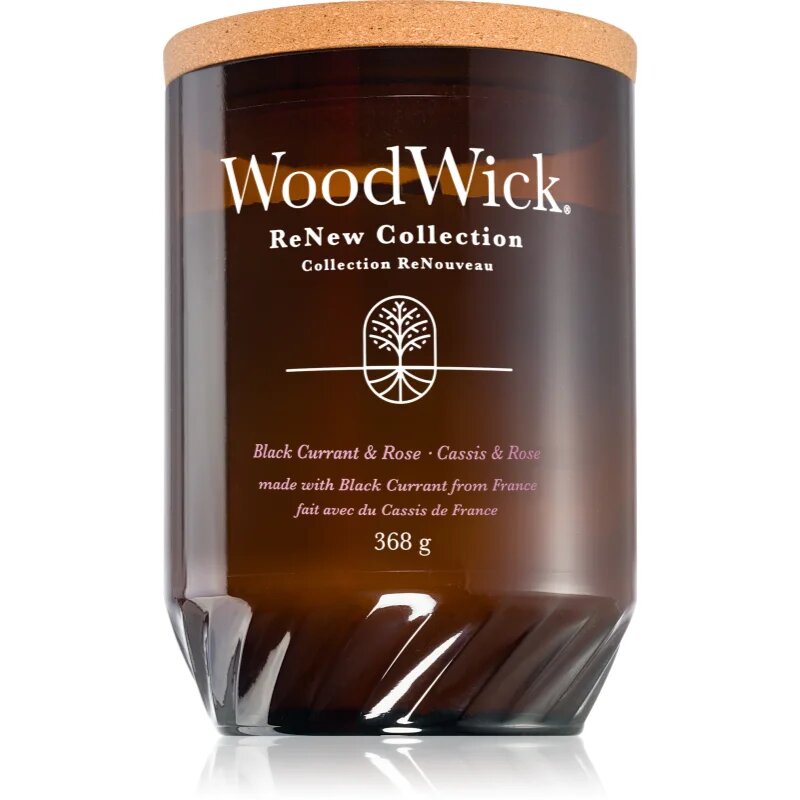 Woodwick Renew Black Currant & Rose lumânare parfumată 368 g