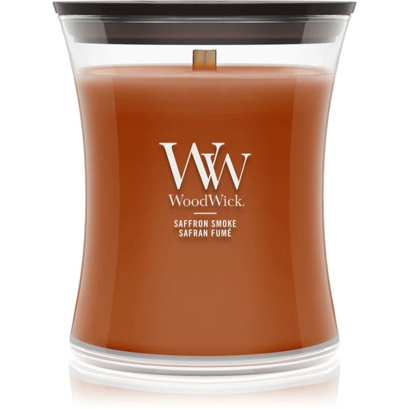 Woodwick Saffron Smoke lumânare parfumată cu fitil din lemn 275 g