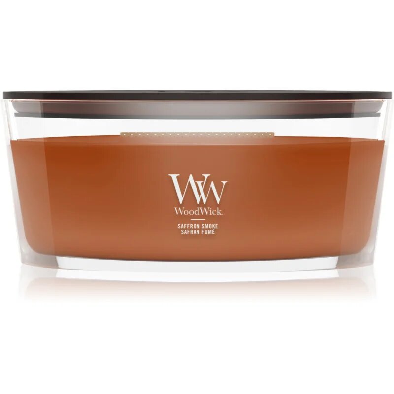 Woodwick Saffron Smoke lumânare parfumată cu fitil din lemn 453.6 g