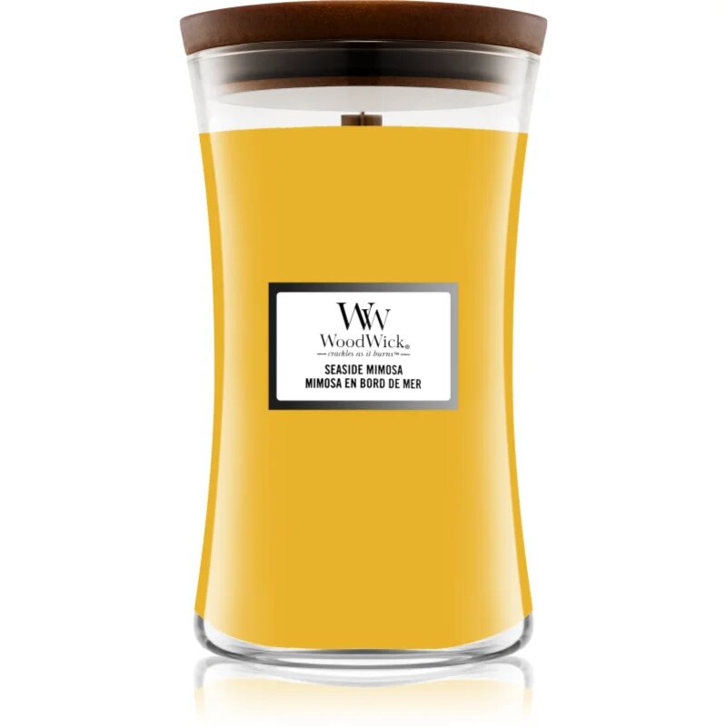 Woodwick Seaside Mimosa lumânare parfumată cu fitil din lemn 609.5 g