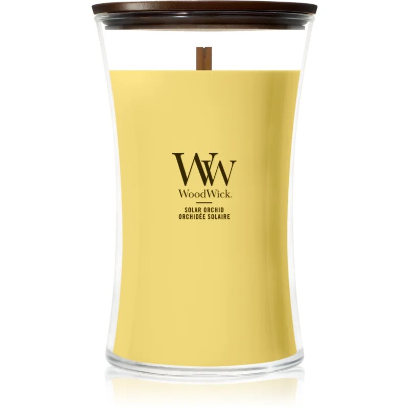 Woodwick Solar Orchid lumânare parfumată cu fitil din lemn 610 g