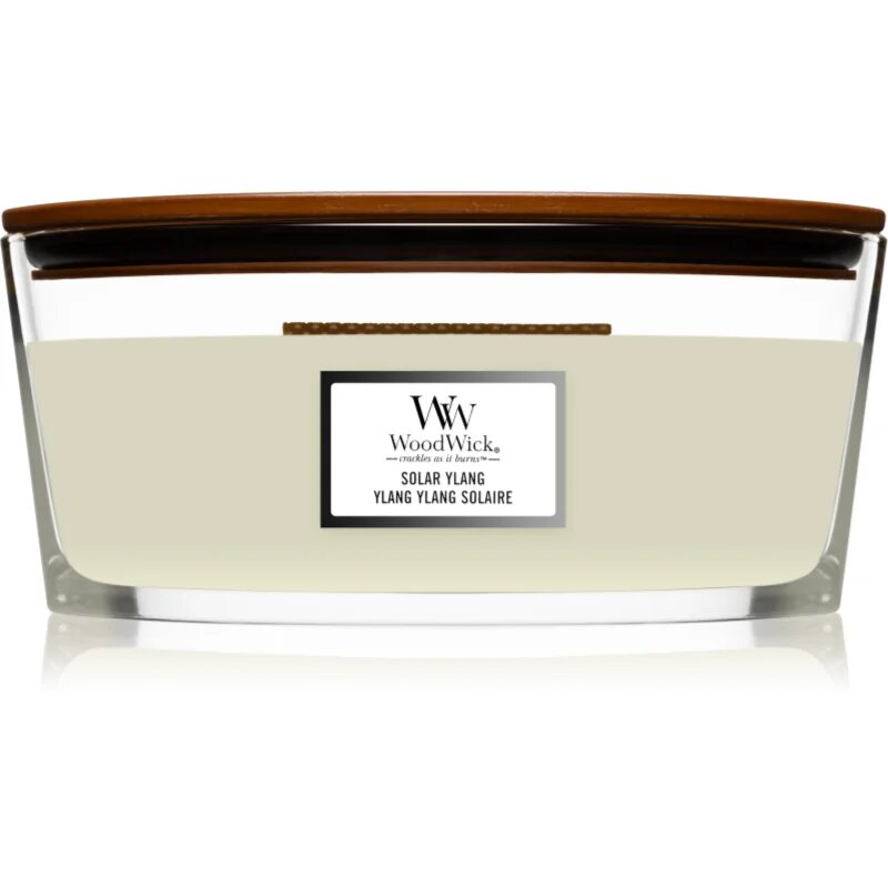 Woodwick Solar Ylang lumânare parfumată cu fitil din lemn (hearthwick) 453.6 g