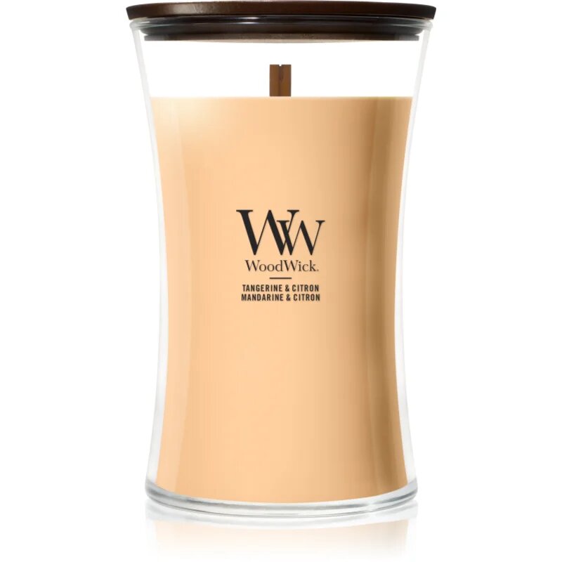 Woodwick Tangerine & Citron lumânare parfumată cu fitil din lemn 610 g