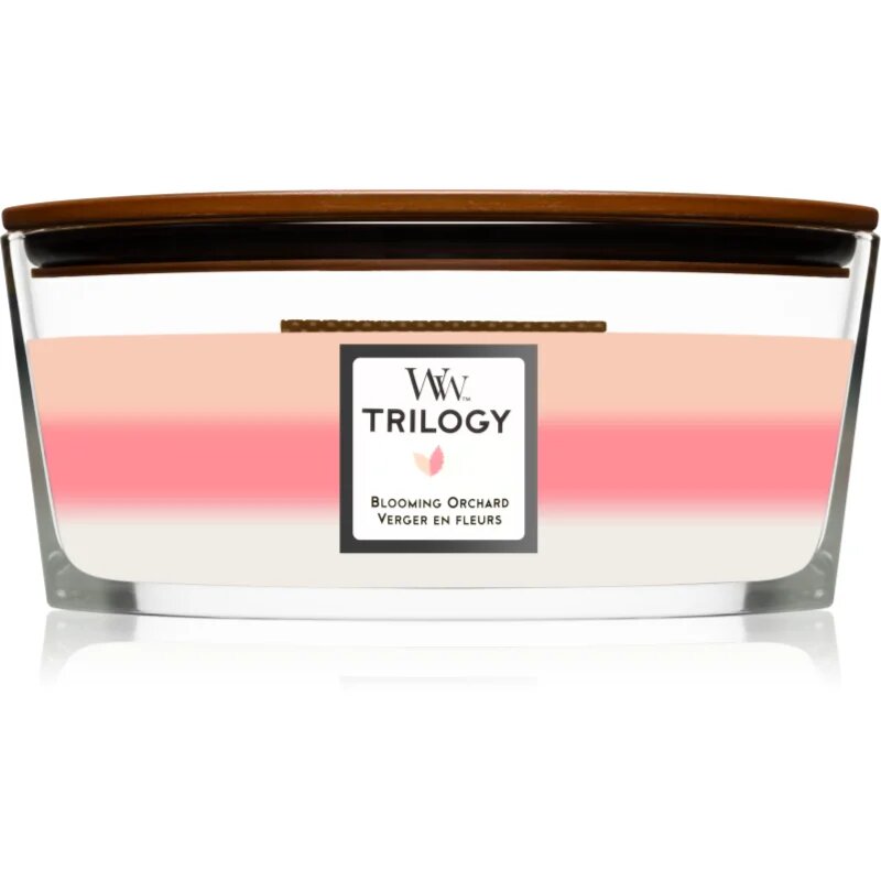 Woodwick Trilogy Blooming Orchard lumânare parfumată 453.6 g