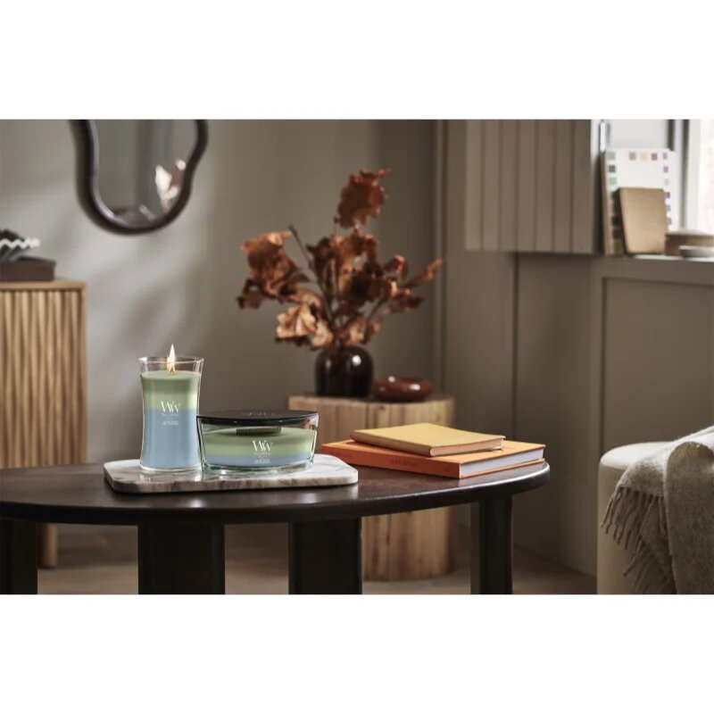 Woodwick Trilogy Verdant Woods lumânare parfumată cu fitil din lemn 453.6 g