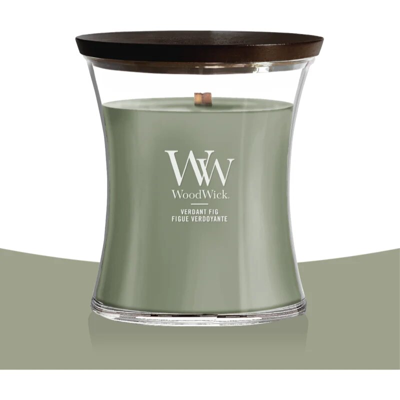 Woodwick Verdant Fig lumânare parfumată cu fitil din lemn 275 g