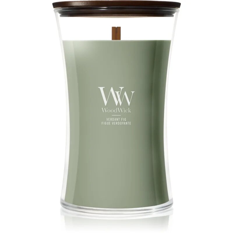 Woodwick Verdant Fig lumânare parfumată cu fitil din lemn 610 g