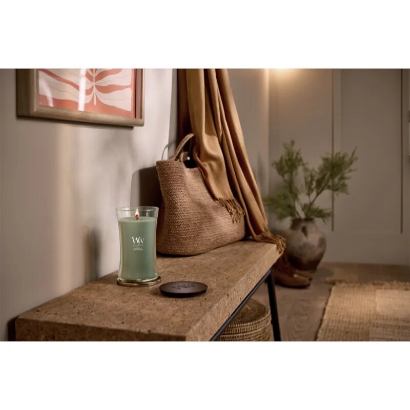 Woodwick Verdant Fig lumânare parfumată cu fitil din lemn 610 g