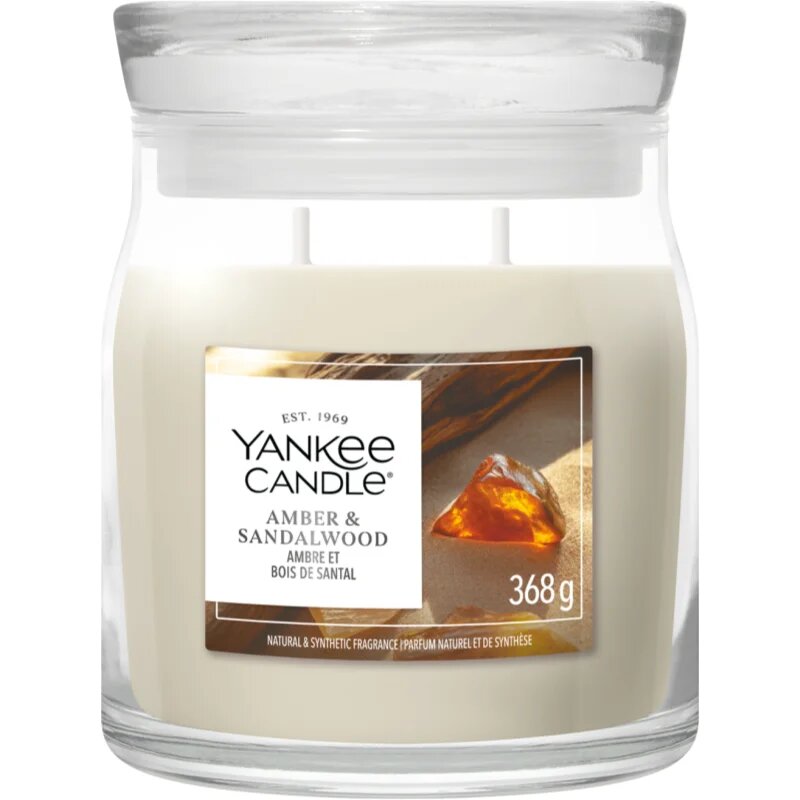 Yankee Candle Amber & Sandalwood lumânare parfumată 368 g