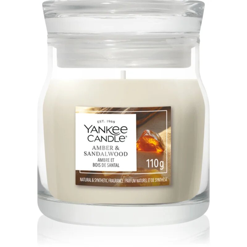 Yankee Candle Amber & Sandalwood lumânare parfumată Signature 110 g