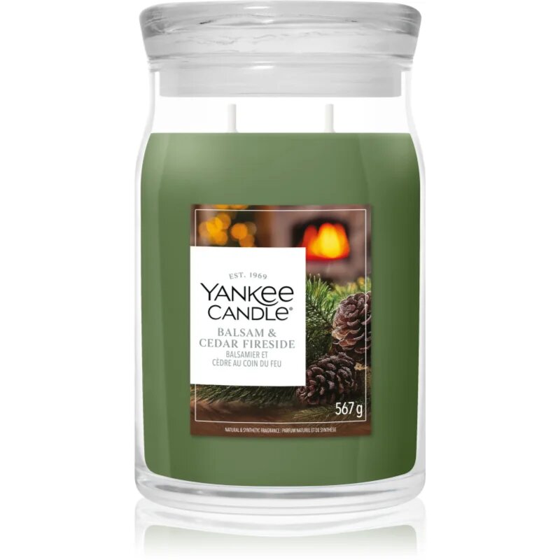 Yankee Candle Balsam & Cedar Fireside lumânare parfumată 567 g