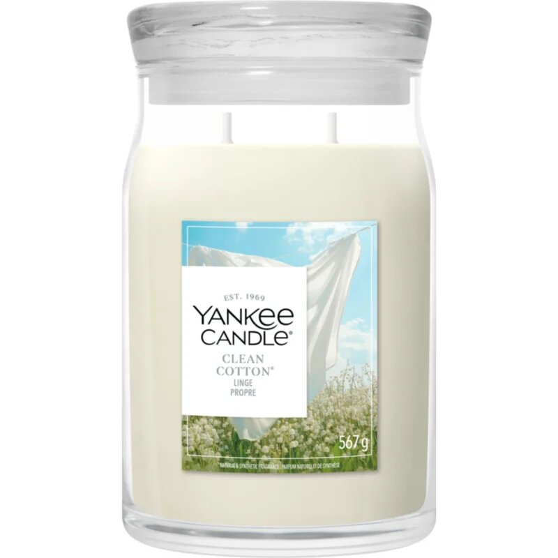 Yankee Candle Clean Cotton lumânare parfumată Signature 567 g