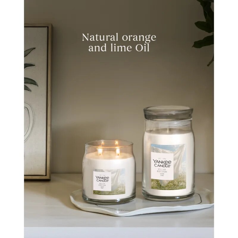 Yankee Candle Clean Cotton lumânare parfumată Signature 567 g