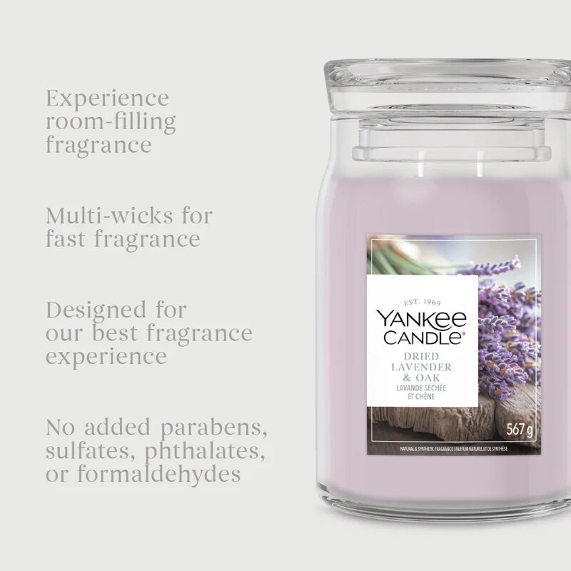 Yankee Candle Dried Lavender & Oak lumânare parfumată 567 g