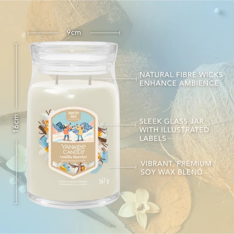 Yankee Candle Vanilla Flurries lumânare parfumată Signature 567 g