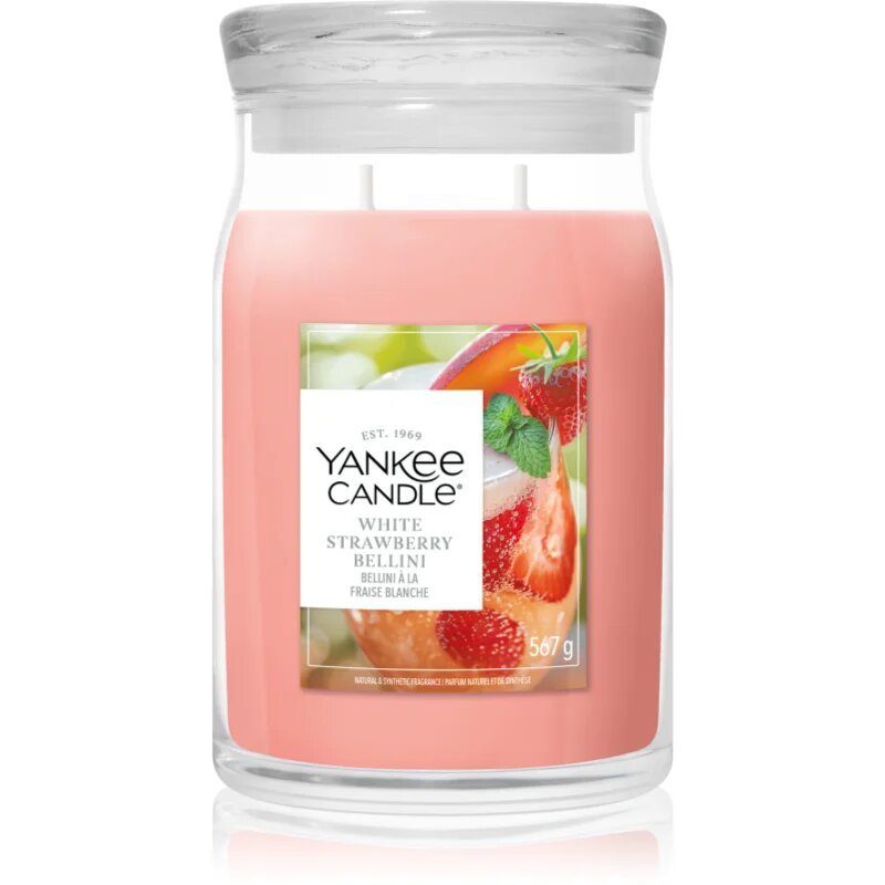 Yankee Candle White Strawberry Bellini lumânare parfumată 567 g
