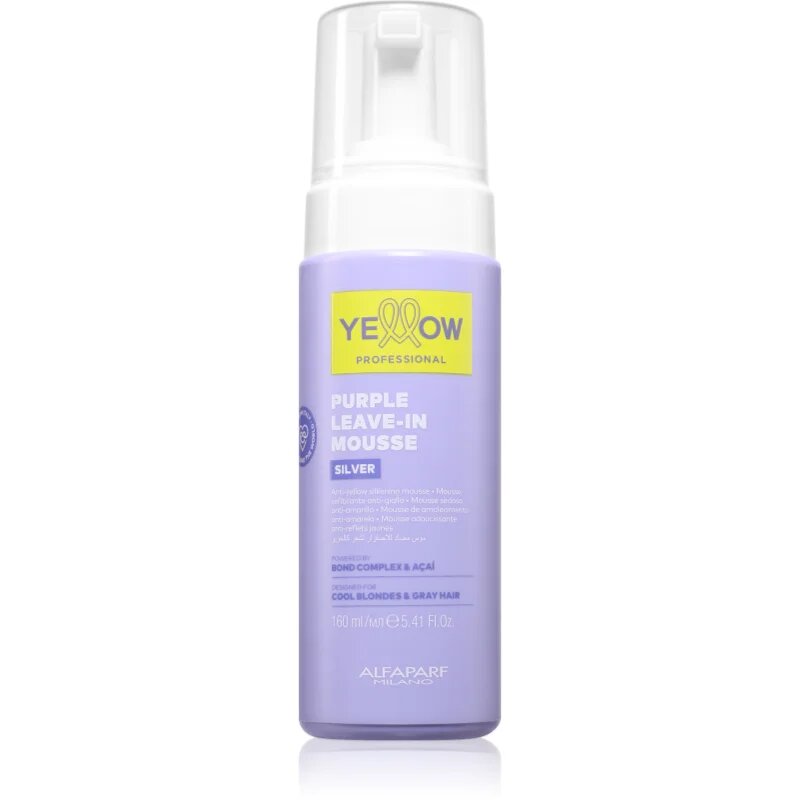 Yellow Professional Silver Purple Leave-In Mousse spumă de păr neutralizeaza tonurile de galben 160 ml