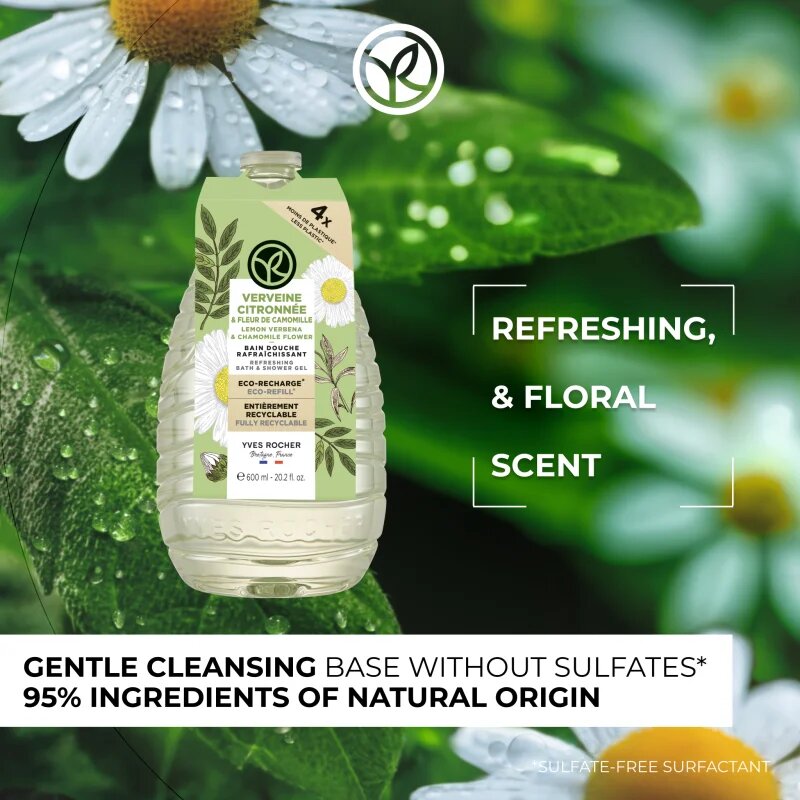 Yves Rocher Lemon Verbena & Chamomile Flower gel de duș parfum Lemon Verbena & Chamomile Flower 600 ml