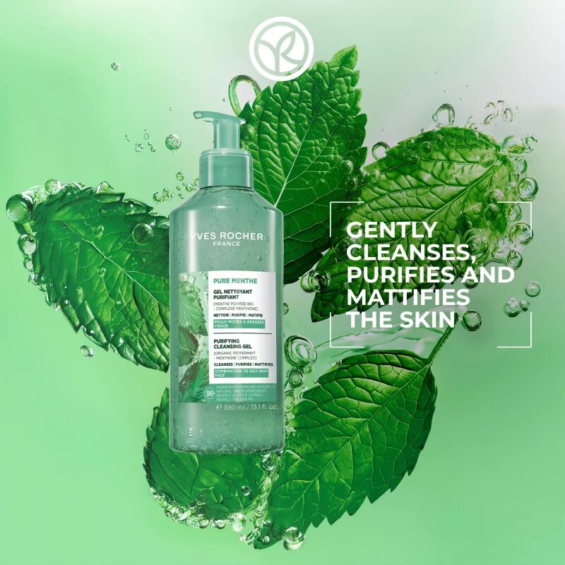 Yves Rocher Pure Menthe gel intens pentru curatare 390 ml
