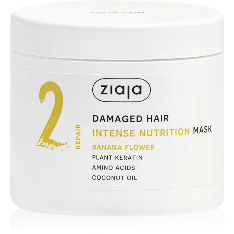 Ziaja Plant Essentials Banana Flower masca de par hranitoare pentru par deteriorat 350 ml
