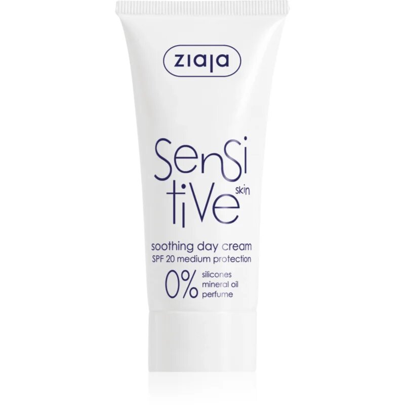 Ziaja Sensitive crema calmanta pentru piele uscata actionand impotriva senzatiei de mancarime SPF 20 50 ml