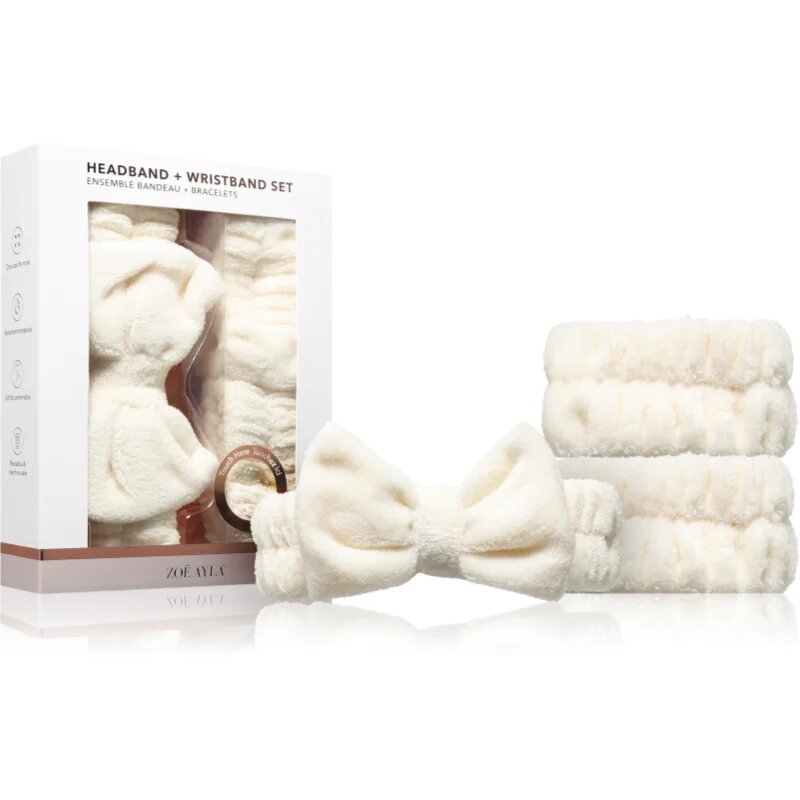 Zoë Ayla Headband & Wristband Set set pentru demachiere cu bentiță cosmetică