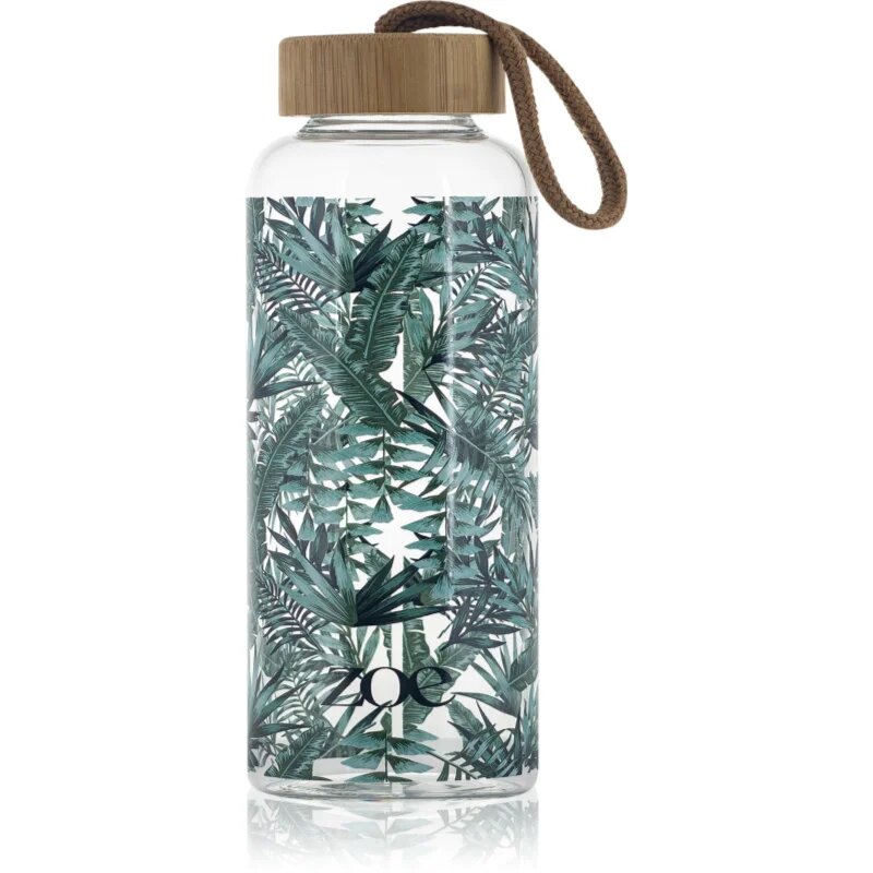 ZOE Bamboo Glass Bottle sticlă pentru apă culoare Tropic green 1 buc